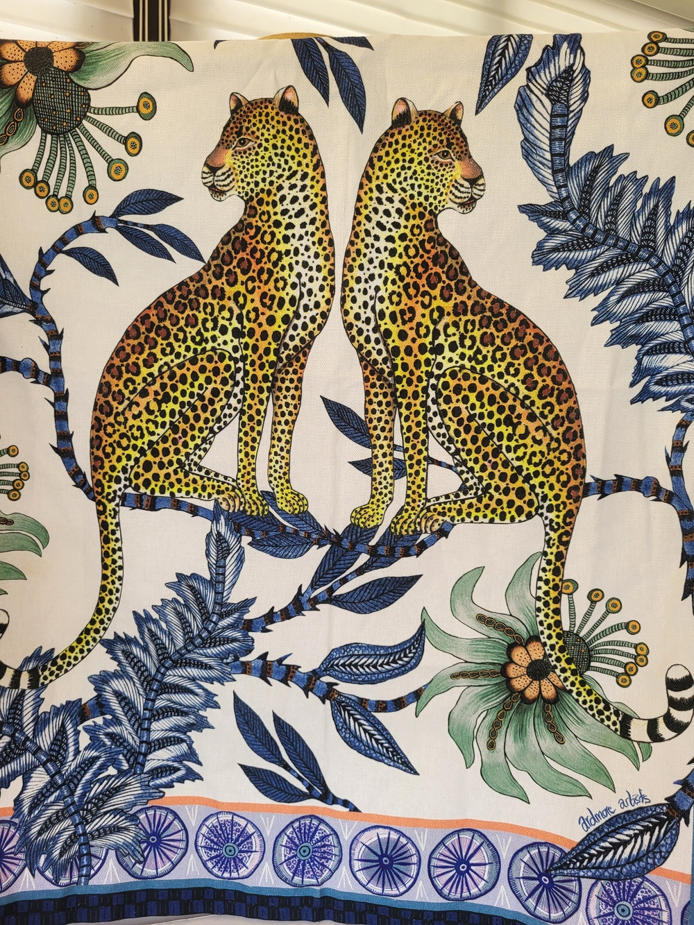 Ardmore South Africa Lovebird Leopards Tanzanite Tea Towel